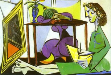 Interior with a Girl Drawing 1935 Pablo Picasso Oil Paintings